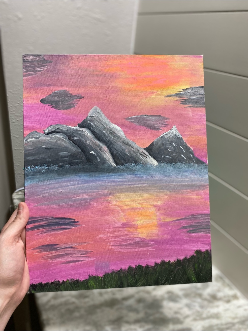 Sunset Mountain Canvas Board Art - Picture 3 of 5
